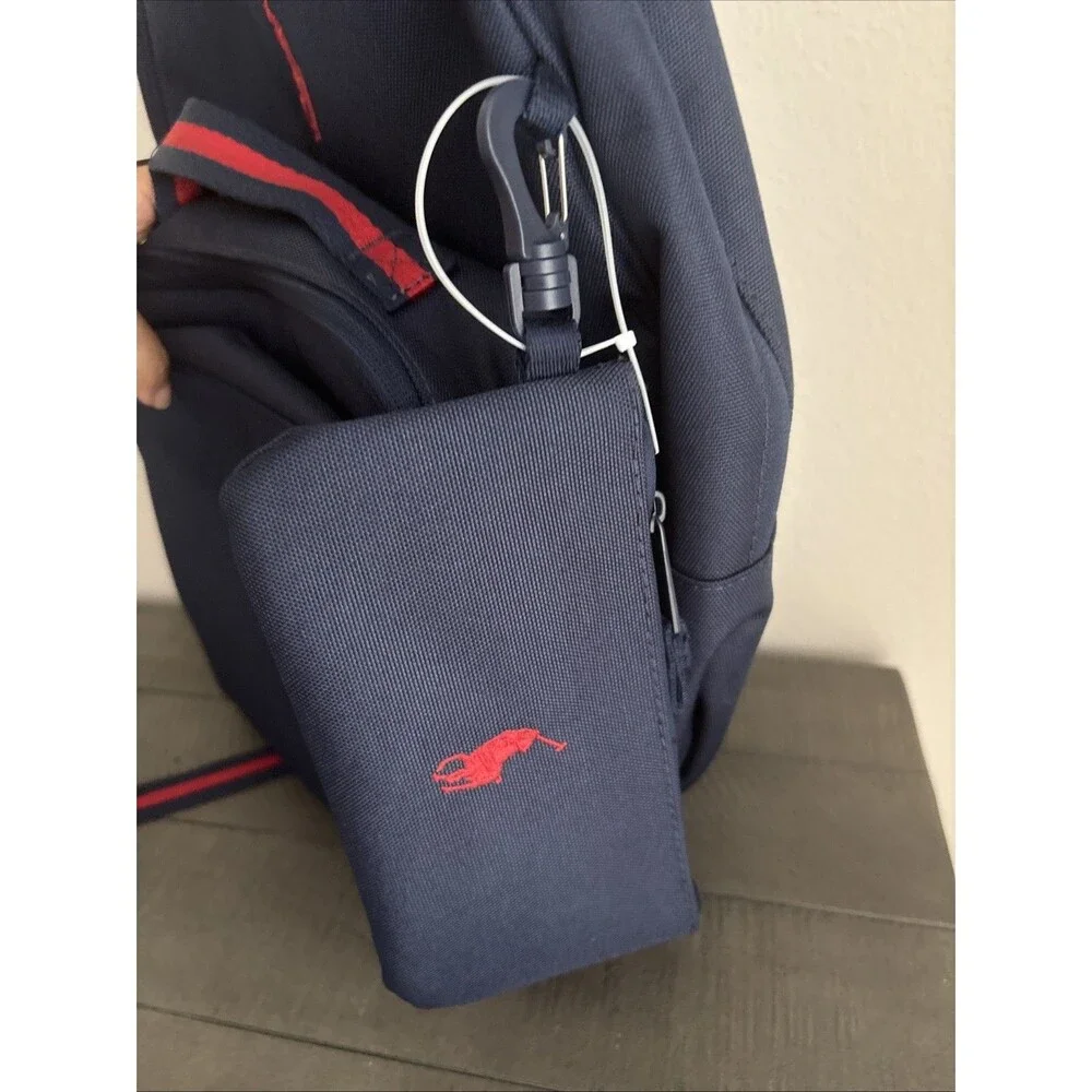 Ralph Lauren Polo Youth Backpack Combo Set Lunchbox Pencil Case Navy Red School